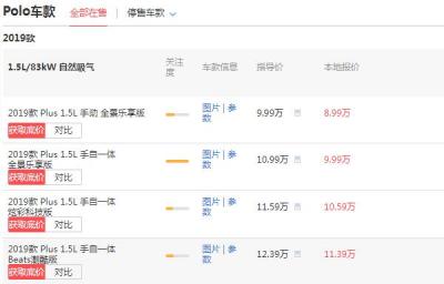 新款大众polo报价及图片 大众polo最低价多少钱(最低9.91万)
