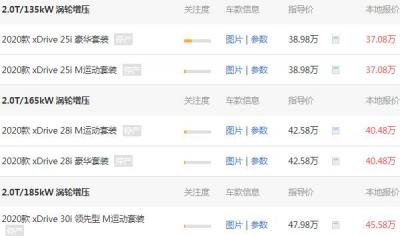 宝马x3报价价格最新 报价最高2.4万（报价后最低41.61万）