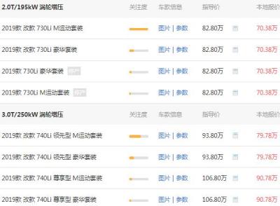 宝马7系最新报价 宝马7系多少钱一辆（82.8万元）