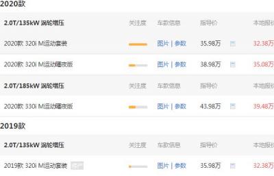 2020款宝马3系gt价格 宝马3系gt丐版36.44万