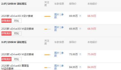 x5宝马2020款多少钱 最低仅需74.8万